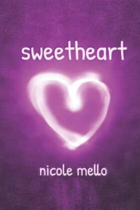 pink black and white romance cover with scribbled pink neon heart in center